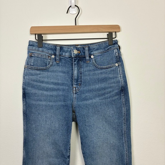 Madewell Curvy Stovepipe Jeans Medium Indigo High Rise Straight Leg 27 Petite - Picture 2 of 8